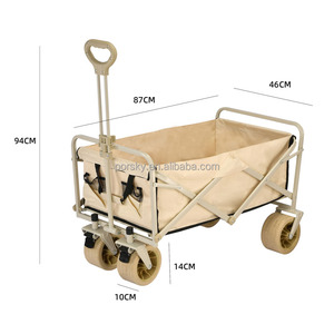 Chariot pliant d'extérieur pratique avec grandes roues Chariot de plage et de camping pliable et portable - Product Image 4