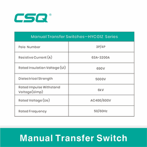 CSQ I-O-II 3ポジション4極切り替えスイッチ3P400A 2500a 3200A 3p/100a手動転送電源スイッチMTS2000A負荷 - Product Image 3