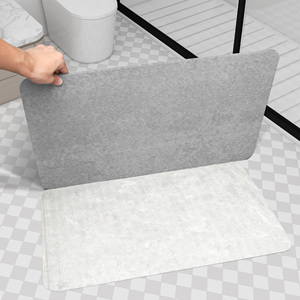 Jeedeson açık gri oyma desen kaymaz Ultra emici hızlı kuru taş banyo Mat diatomit toprak banyo paspası banyo için
