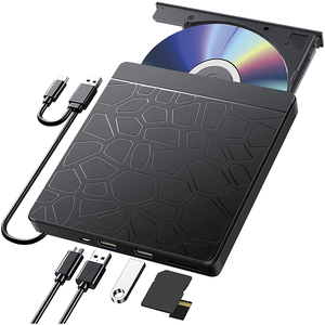 适用于笔记本电脑5合1的超薄外部DVD RW光盘写入器驱动器阅读器光盘驱动器支持DVD 8X / CD 24X托盘型DVD- RW - Product Image 1