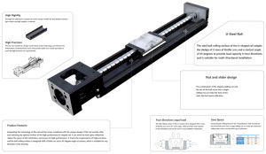 KH50 150-300mm Mesa deslizante de movimiento bola tornillo actuador Motor módulo guía lineal etapa riel para piezas de impresora CNC 3D - Product Image 3