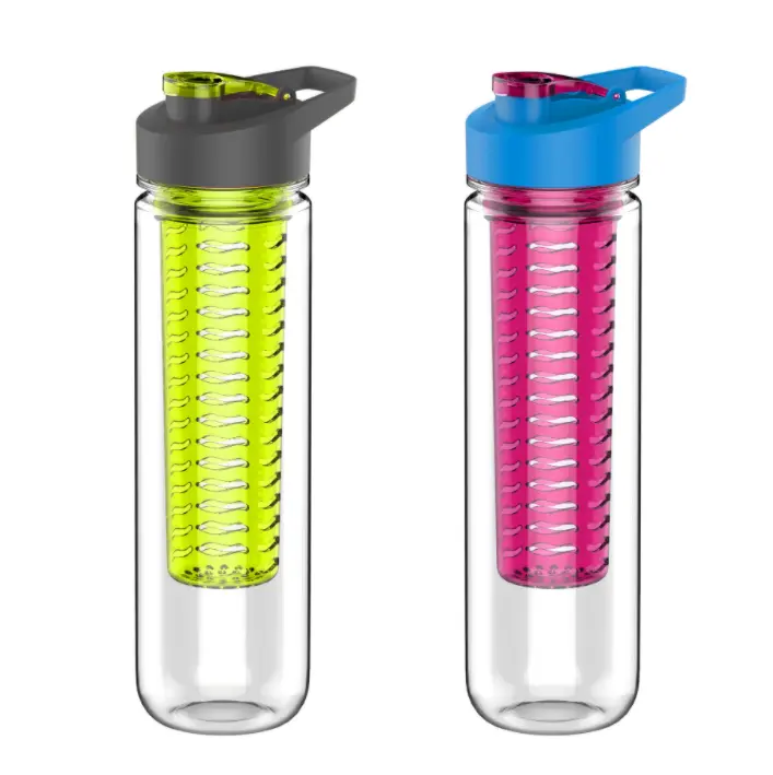 Popular Wholesale Fruit Infuser Water Bottle Bpa Free Plastic Sports 600Ml For Gym Sport With Custom Logo