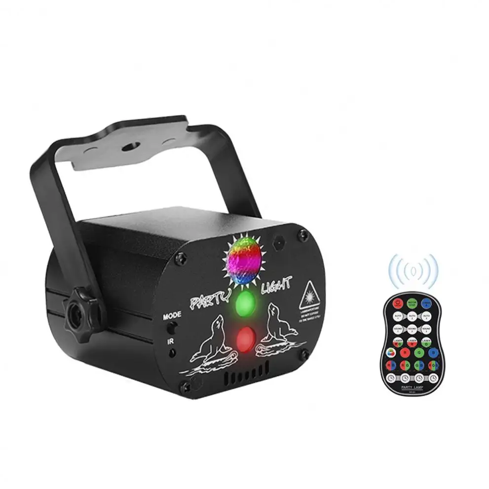 Proyector de escenario Mini RGB para DJ, luz LED de discoteca, lámpara verde y roja, recargable por USB, para bodas, fiestas de cumpleaños y DJ