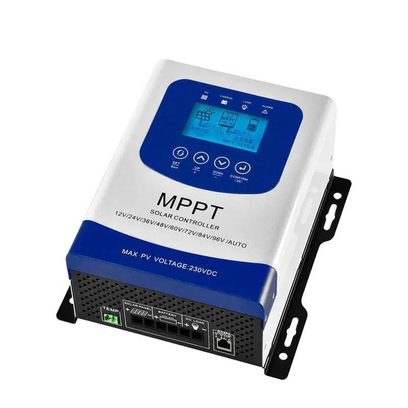 WAKATEK 60A MPPT 태양 광 충전 컨트롤러 새로운 96V 60A 충전 mppt 태양 컨트롤러 이미지 및 텍스트 LCD 디스플레이