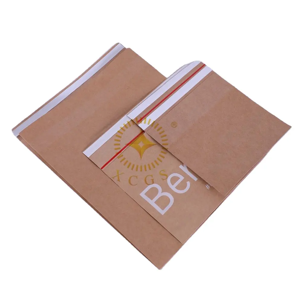 Logo Printing Compostable Mailing Bags Kraft Paper Packaging Envelope/Bag For Transparent Cloth Shipping