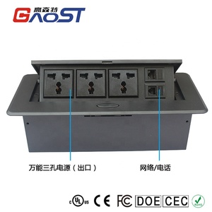 Pop Up Desktop Buchse mit 2 universal Ac und 2 Rj45 1dual usb ladegerät - Product Image 3