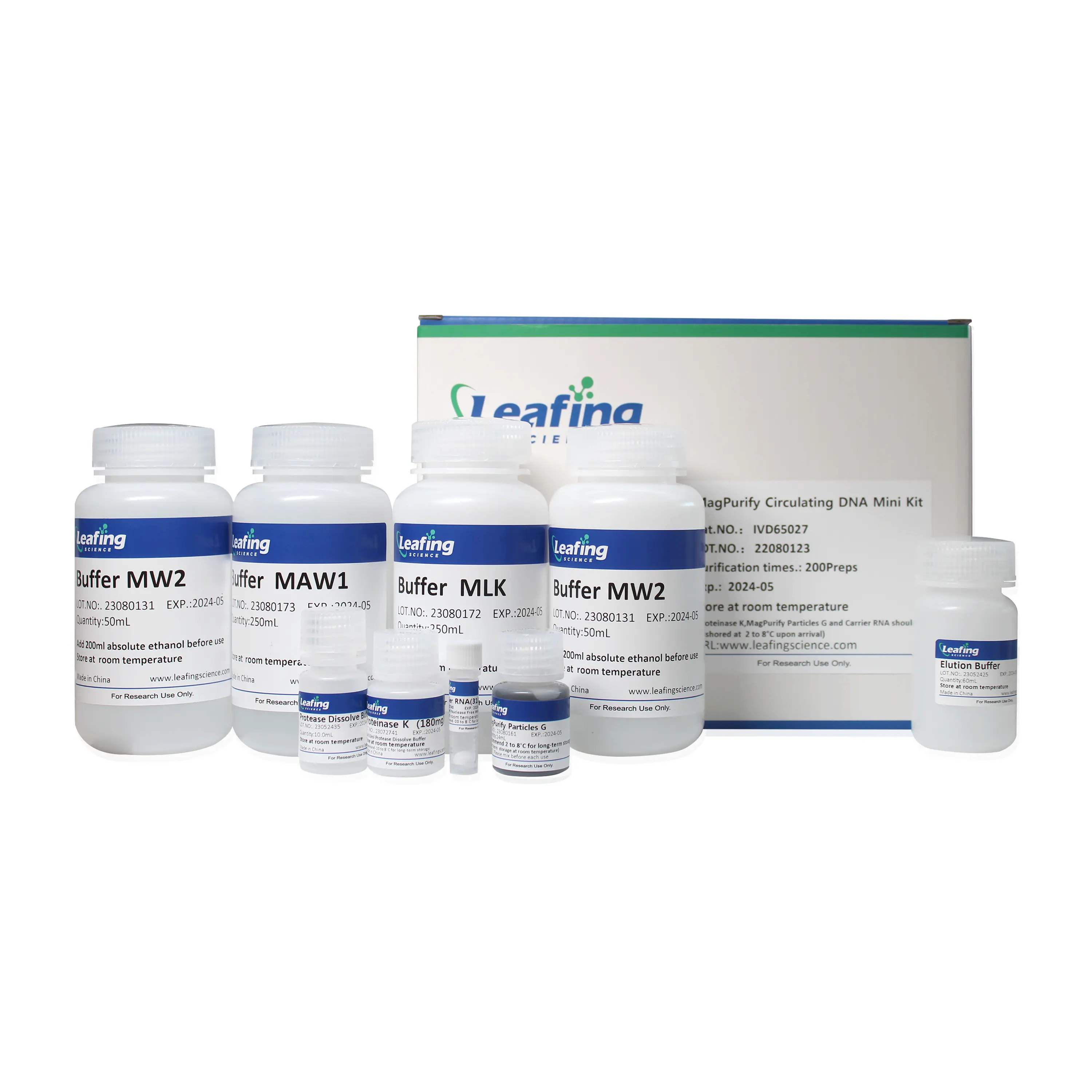 MagPure Circulating DNA Mini Kit is designed for purification of high quality circulating DNA (cfDNA) fromcell-free body fluids