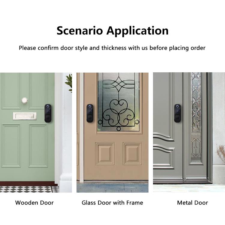 Tediton WIFI Safe Gate Push Pull Combination Fingerprint Smart Digital Lock by Tuya APP
