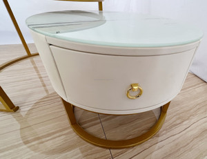 Wholesale Living Room Modern Round <strong>Nesting</strong> Glass Gold Coffee <strong>Table</strong> Set of 2 Center <strong>Table</strong> Stacking Side <strong>End</strong> <strong>Table</strong> With Storage - Product Image 3