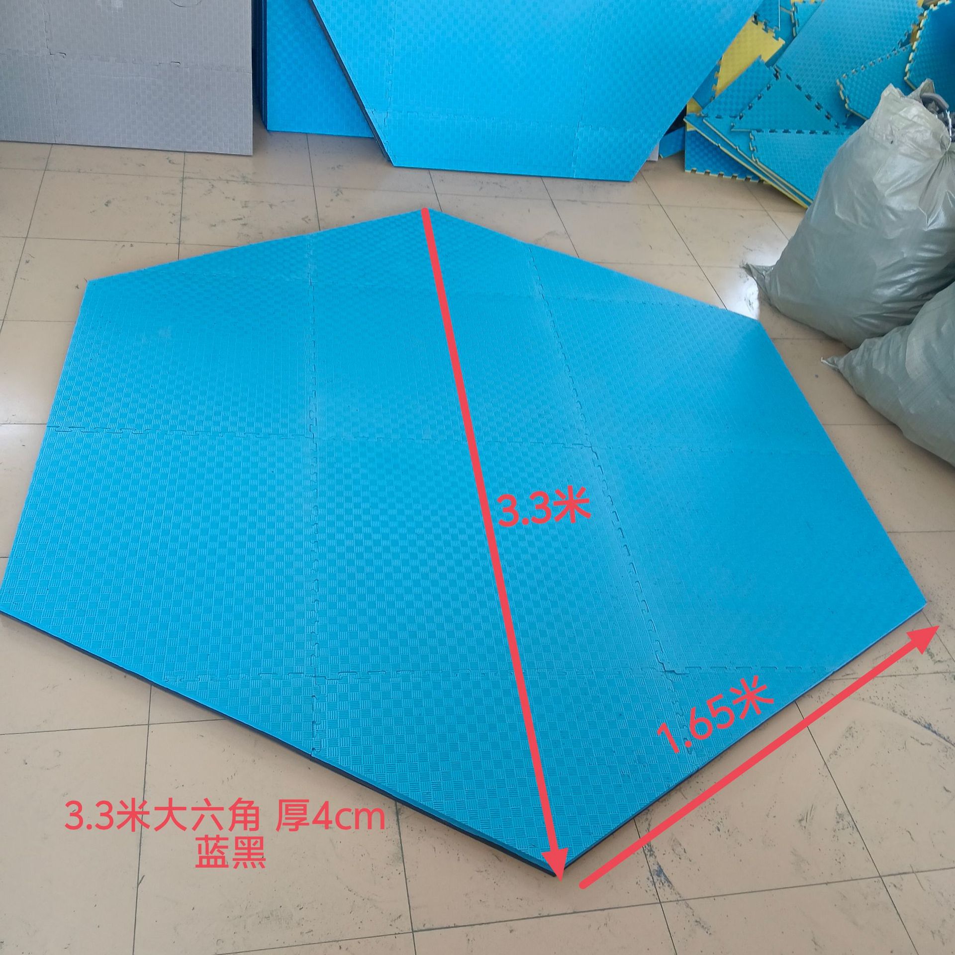 Blue-black 330 large hexagon