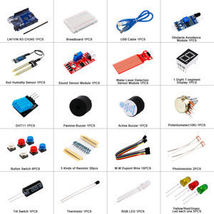 Okul çocuklar eğitim Breadboard dahil 1602 Iic Jumper tel Oem Odm toptan Uno R3 Arduino için başlangıç kiti
