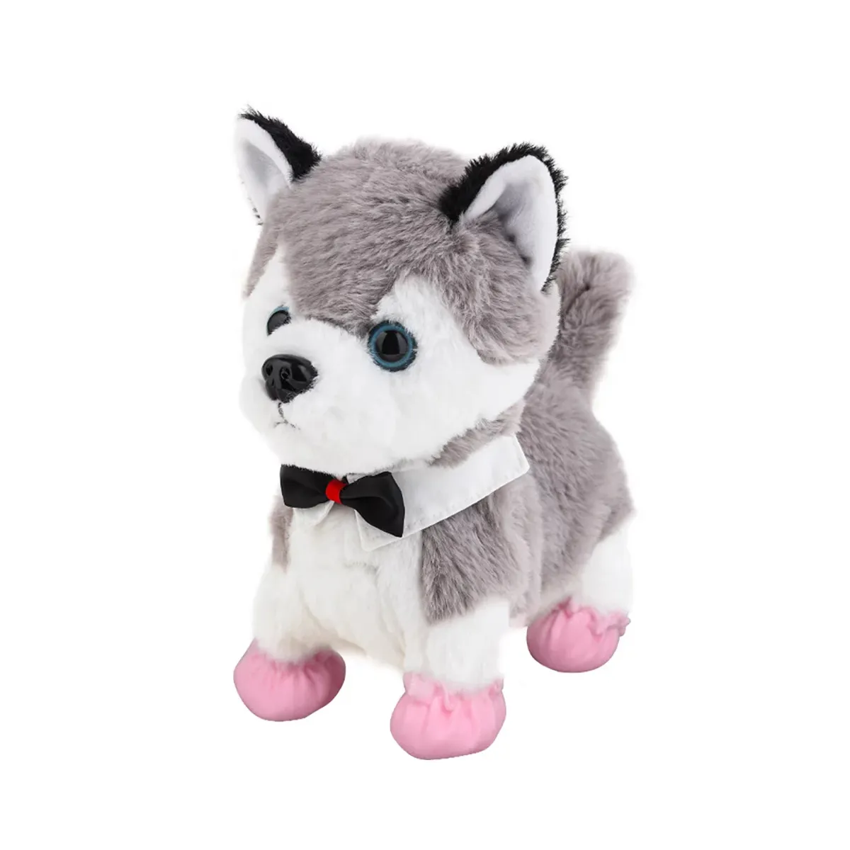 Crianças de pelúcia animal brinquedo interativo eletrônico filhote de cachorro de pelúcia andando brinquedo de pelúcia cão
