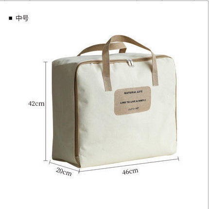 กระเป๋าผ้าปอเคลือบผ้าแคนวาส หูหิ้วยาว 47*40*22