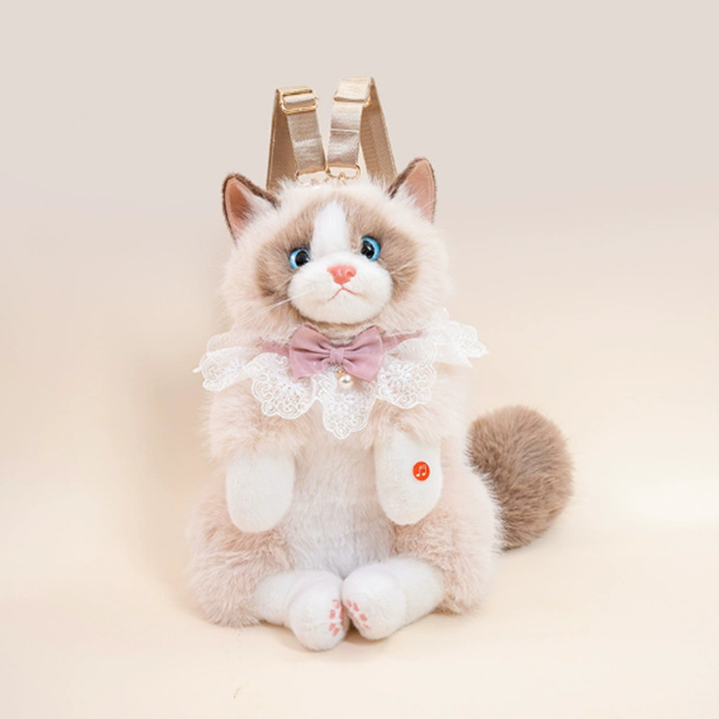 Brown cat carrier with scarf