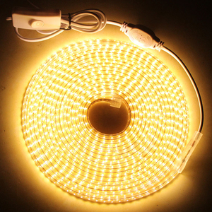 กันน้ำ SMD 5050 AC220V นำแถบแสงที่มีความยืดหยุ่น60 Leds/m RGB นำเทปแสงที่มีปลั๊กไฟ1เมตร/2เมตร/3เมตร/5เมตร/6เมตร/10เมตร/15เมตร/25เมตร - Product Image 4