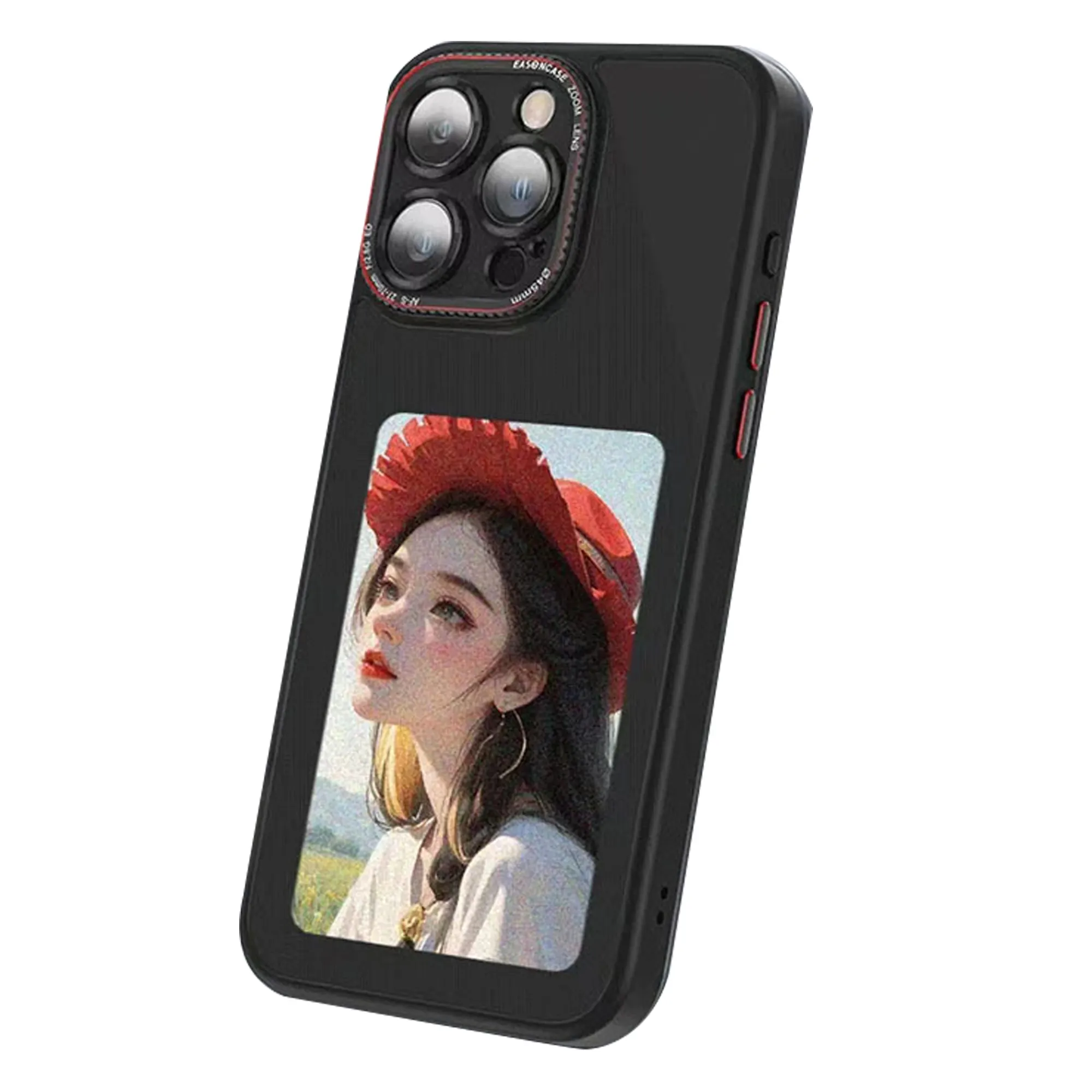 Capa para celular inteligente DIY inteligente com transferência Nfc de quatro cores e display de tinta eletrônica, ideal para a pele, com padrões ilimitados