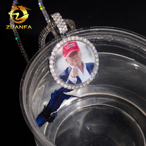 아이스 아웃 펜던트 사진 316L 스테인레스 스틸 Moissanite 힙합 메모리 펜던트 매력 패스 테스터 방수 스크래치 방지 - Product Image 6