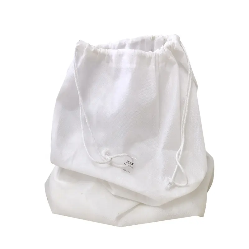 Сумка для покупок на заказ, большая белая Нетканая сумка от пыли на шнурке для сумок