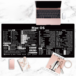 Venta caliente teclas de acceso directo en inglés alfombrilla de ratón de personalización de gran tamaño para PS Excel CAD Office pad
