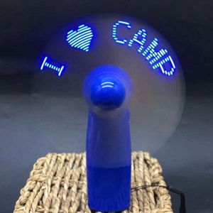 Nuevo regalo Mini portátil de mano personalizado batería promoción ventilador texto programable Flash pantalla portátil USB LED mensaje Mini ventilador - Product Image 1