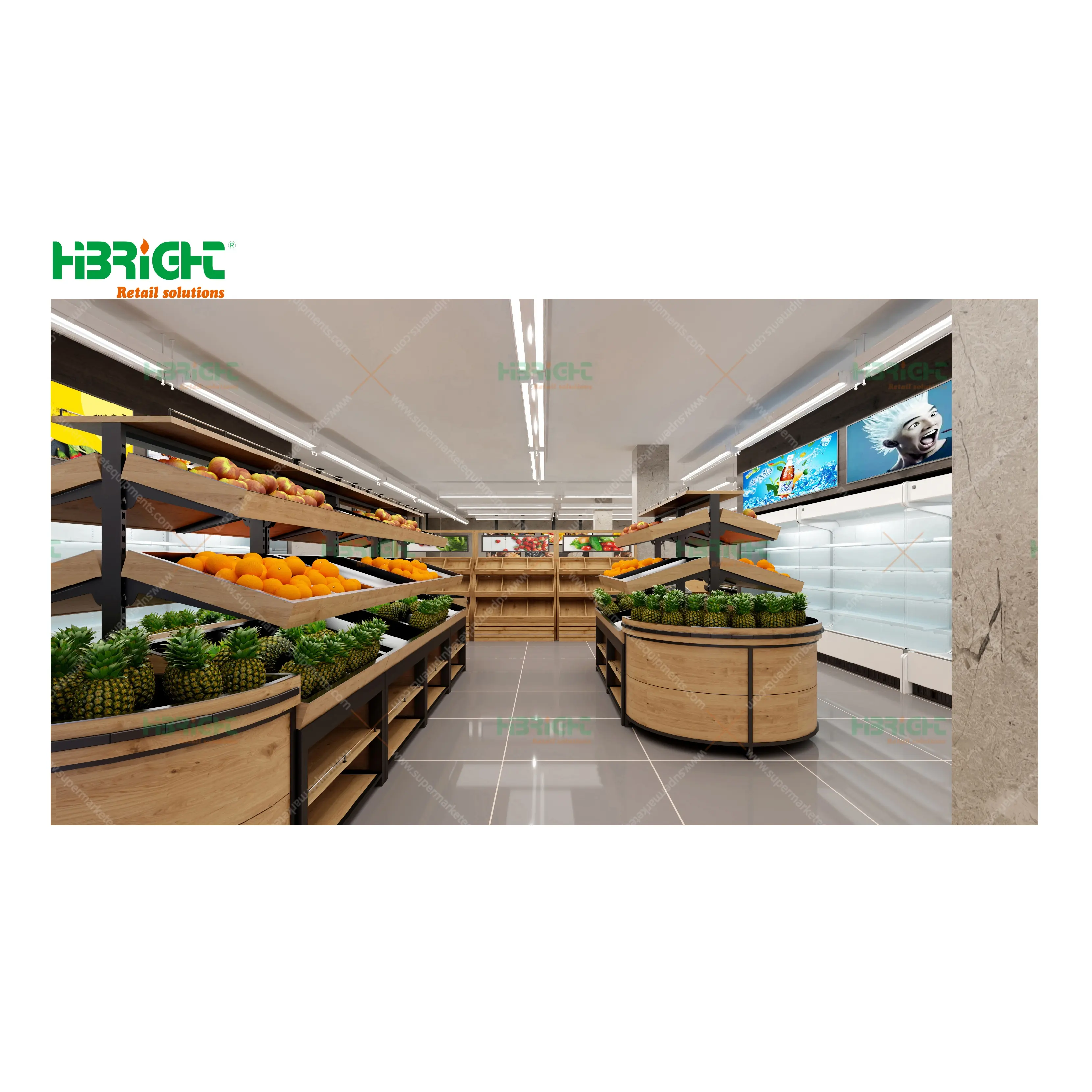 Highbright Retail Solutions Estantes de supermercado Diseño de diseño 3D 2D