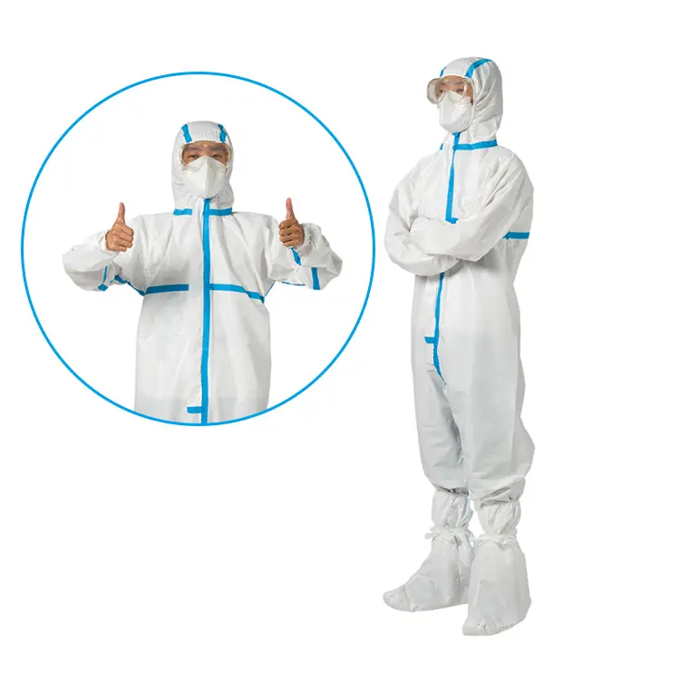 medical disposable coverall suit pp ppe medical coveralls with hood and boot