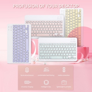 Teclado BT inalámbrico de 10 pulgadas Universal recargable colorido para teléfono móvil/tableta Compatibilidad de tres sistemas - Product Image 6