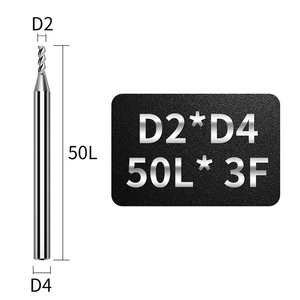 2*D4*<strong>50mm</strong> CNC Carbide 3 Flutes Aluminum Processing End Mill <strong>Cutters</strong> - Product Image 1