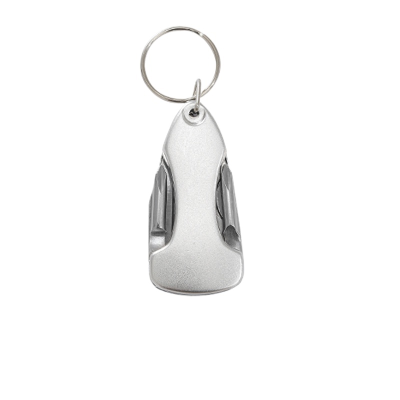 Couteau porte-clés, pas de lampe de poche, argent.