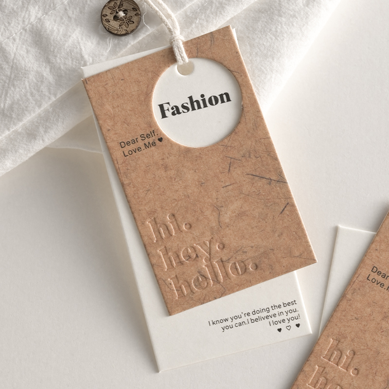 Etiquetas de algodón beige (mismo diseño)