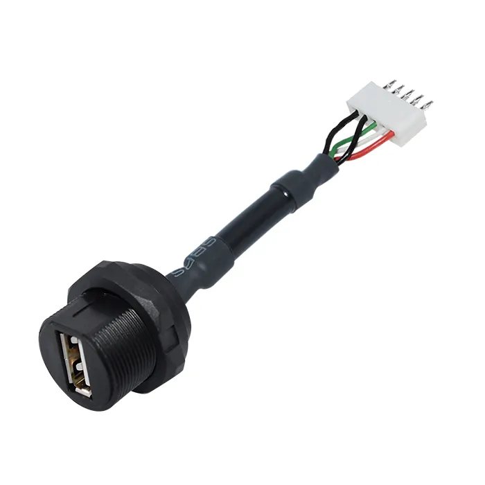 Câble moulé femelle USB 2.0 Type B 4 broches Solution de transfert de données fiable à codage B pour diverses applications