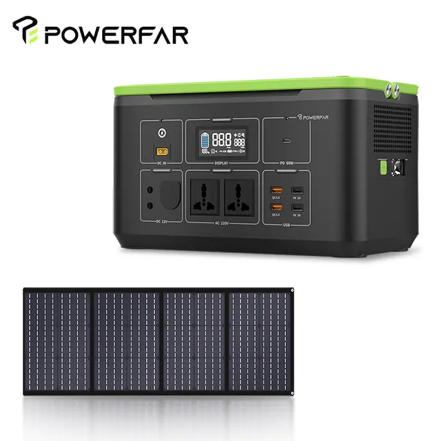 POWERFAR 1000 watts 1036wh Batterie Li-ion de centrale électrique portable silencieuse pour sauvegarde de maison