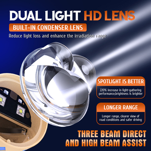 P11 110W 170W 24000Lm süper parlak Led ön far sis lambası Bi Led projektör Lens - Product Image 6
