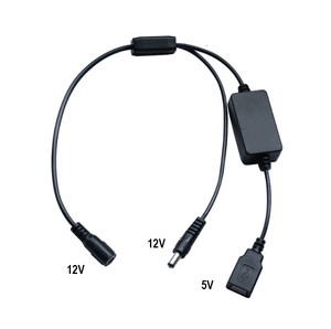 Step Down 12V DC hembra 5,5x2,1mm Jack entrada a 12V DC macho 5,5x2,1mm Jack salida 5V USB hembra enchufe adaptador Cable - Product Image 2