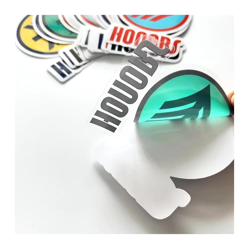 Die cut transparent sticker -customized colors example