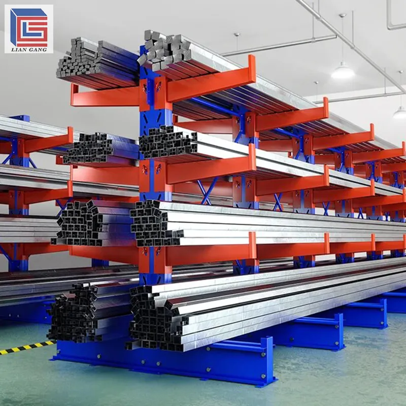 Rack cantilever para armazenamento em armazém Liangang personalizado, rack resistente