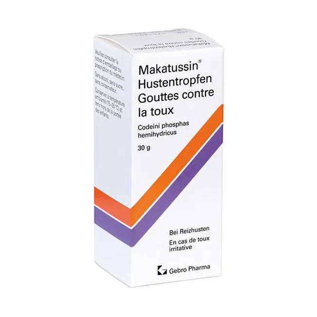 Makatussin caixa de embalagem médica e etiquetas de medicina para o alemão