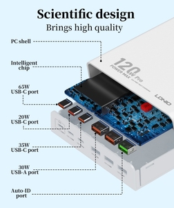 LDNIOQ605ハイパワーデスクトップクイックチャージャーサポート120Wターボ急速充電USB携帯電話充電器 - Product Image 5
