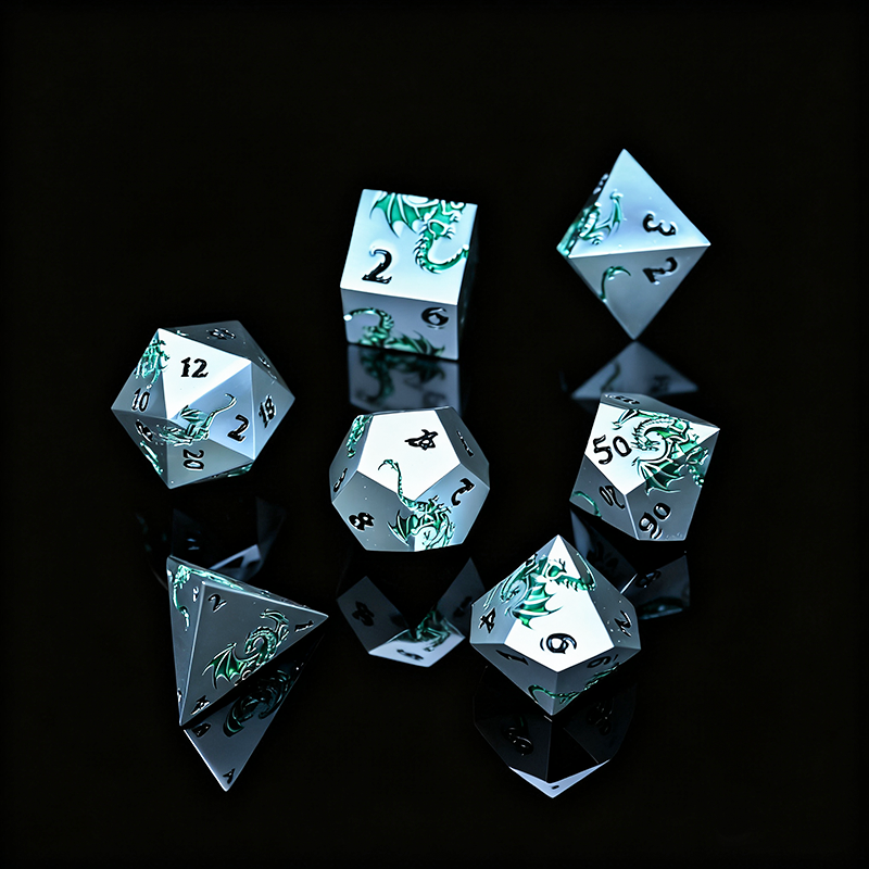 Green dragon patter-White