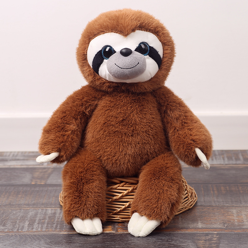 Paresseux assis-vison européen-marron-33 cm-0,18 kg