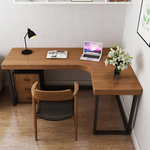 Solid Wood Single Corner <strong>Desk</strong> Wall Corner <strong>Computer</strong> <strong>Desk</strong> Metal Frame Simple Bedroom L-shaped <strong>Custom</strong> Office <strong>Computer</strong> <strong>Desk</strong> - Product Image 2