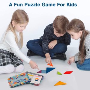 Sky-Touch Trading fze phát triển sớm khối câu đố bằng gỗ Tangram mẫu câu đố thiết lập những người đam mê Toán Học phân loại đầy màu sắc - Product Image 3