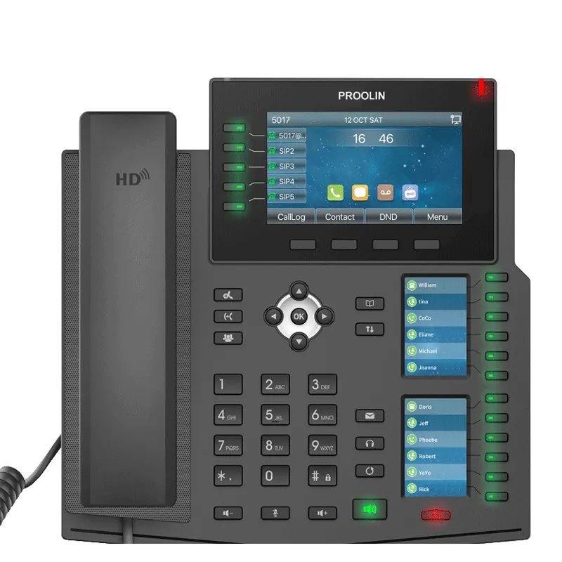 การออกแบบใหม่ Fanvil X6U HD เสียงที่มีลำโพง Harman และตัวแปลงสัญญาณ Wideband G.722และ Opus, 20 SIP สายองค์กรโทรศัพท์ IP