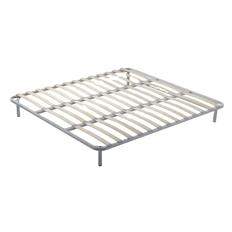 Alta calidad Simple gris blanco fuerte capacidad de carga Material sólido marco de cama Queen