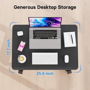 AJUNION Small Standing Desk Sit Stand Portable Rolling Laptop Desk with Lockable Wheels <strong>Computer</strong> Workstations Adjustable Height - Product Image 4