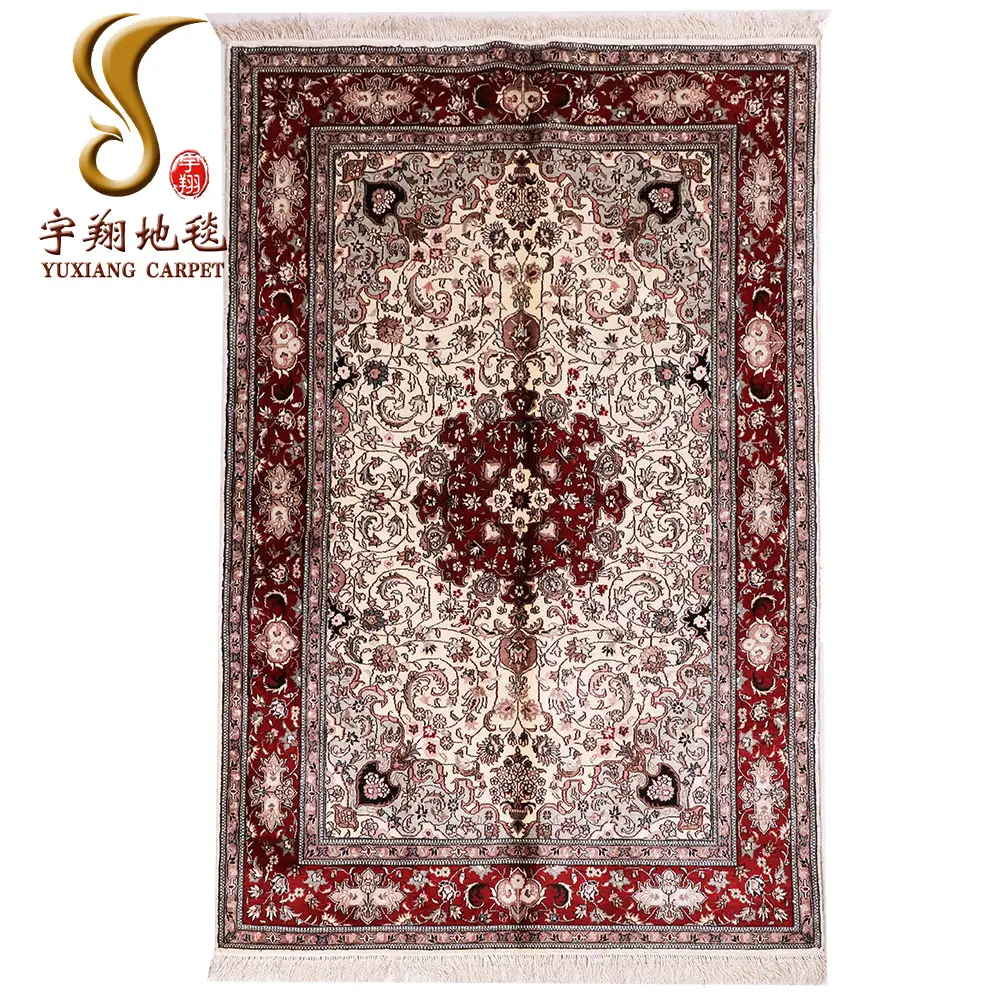 Yuxiang 4x6 ft 100% tapis fait à la main tapis de salon en soie filée persane