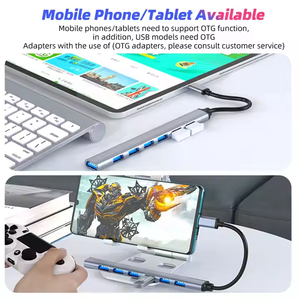 适用于笔记本电话的高质量便携式7合2扩展坞7端口USB3.0 USB2.0集线器USB C型适配器 - Product Image 6