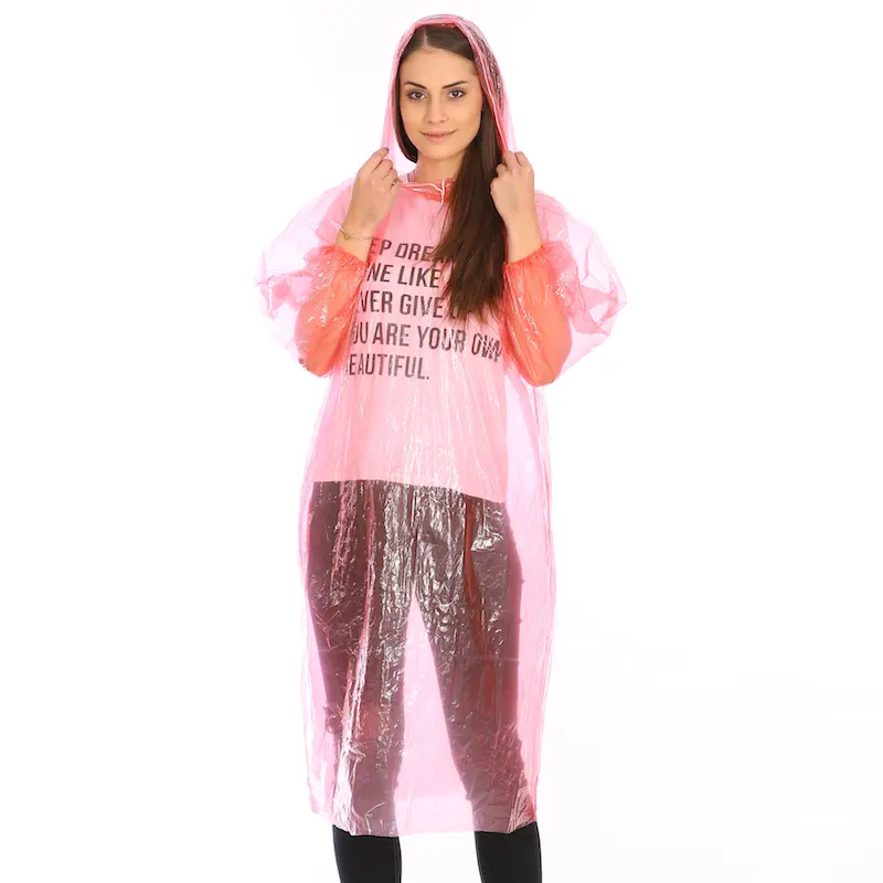 Vêtements de pluie jetables, combinaison de pluie à usage unique, ensemble solide, manteau en plastique et pantalon de pluie