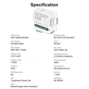 WIFI DC12V 24Vモジュールライトサポート用スマートスイッチモジュール音声制御アプリ制御ユニバーサルモデル - Product Image 6