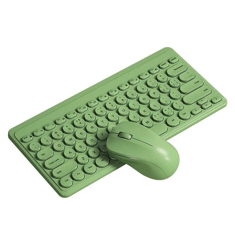 Портативная беспроводная клавиатура и мышь, 2,4 ГГц, 79 клавиш, беспроводная мини-клавиатура в стиле ретро, бесшумная клавиатура, мышь, комбинированная Клавиатура для ноутбука, настольного ПК